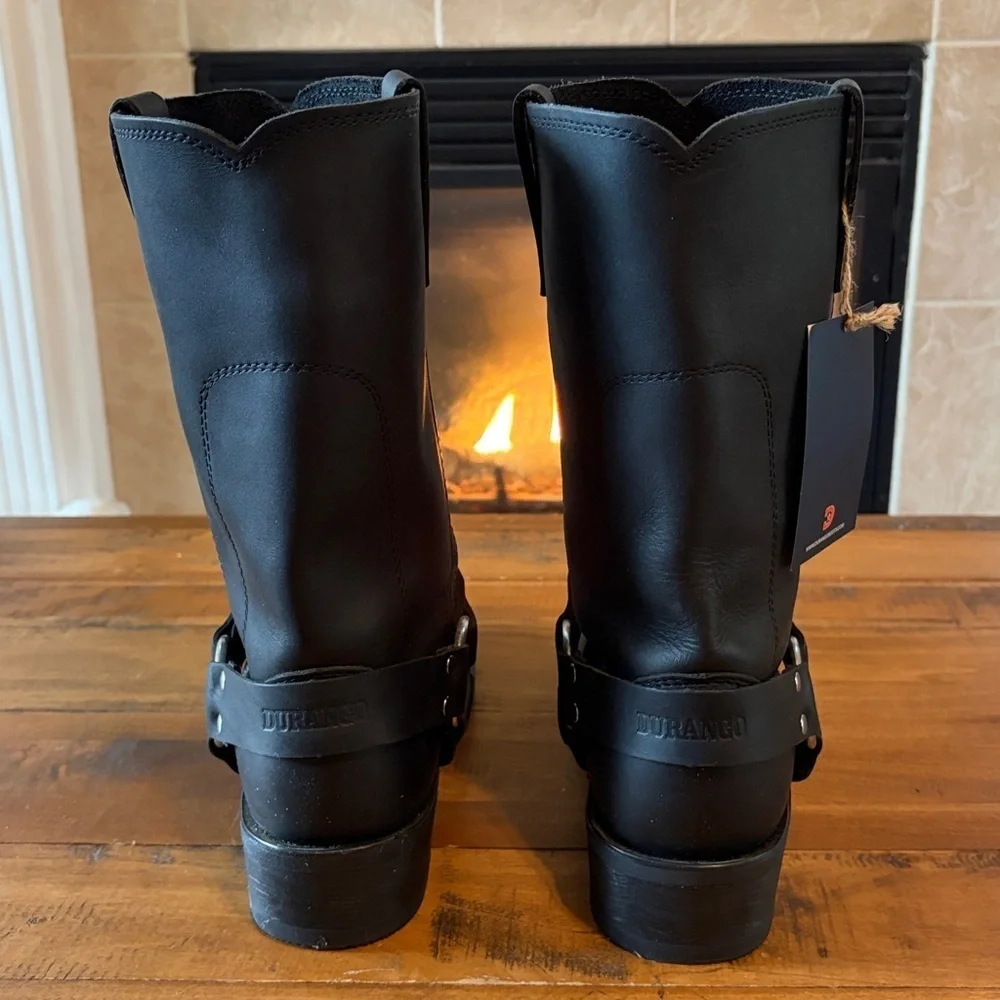 Durango 11” Full Grain Leather Harness Motorcycle Boots, DB510, US 10 EE
